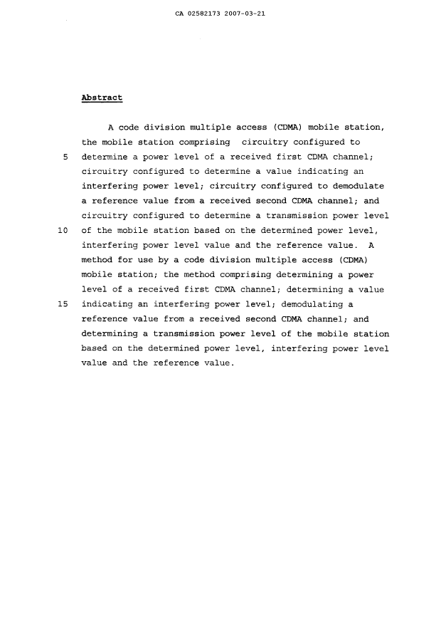 Document de brevet canadien 2582173. Abrégé 20070321. Image 1 de 1