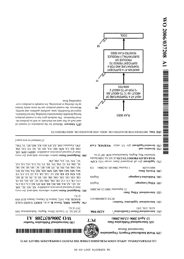 Canadian Patent Document 2582376. Abstract 20061230. Image 1 of 2