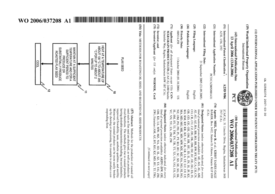 Document de brevet canadien 2582376. Abrégé 20061230. Image 1 de 2