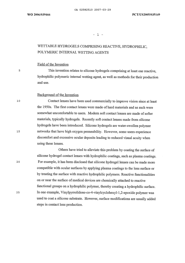 Canadian Patent Document 2582510. Description 20111221. Image 1 of 51