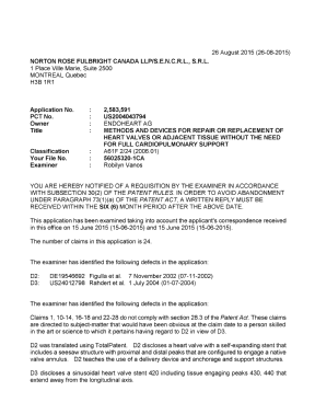 Canadian Patent Document 2583591. Examiner Requisition 20150826. Image 1 of 3