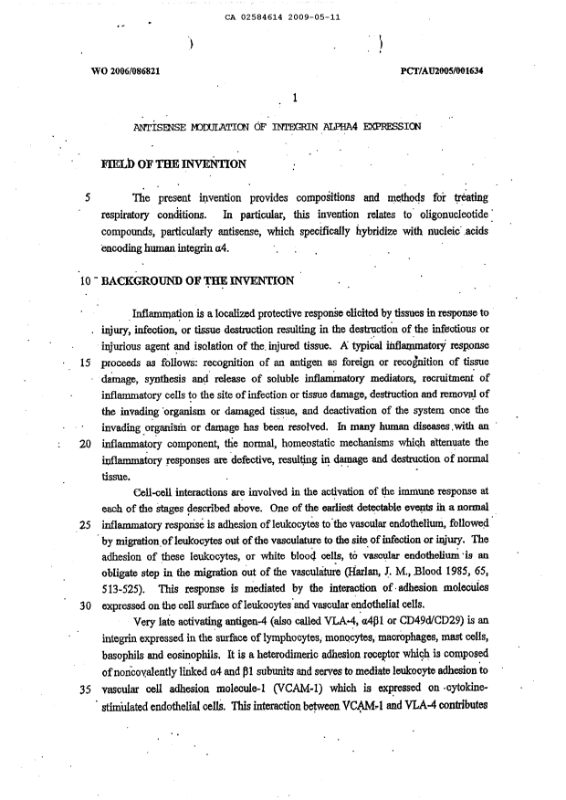 Canadian Patent Document 2584614. Description 20121219. Image 1 of 84