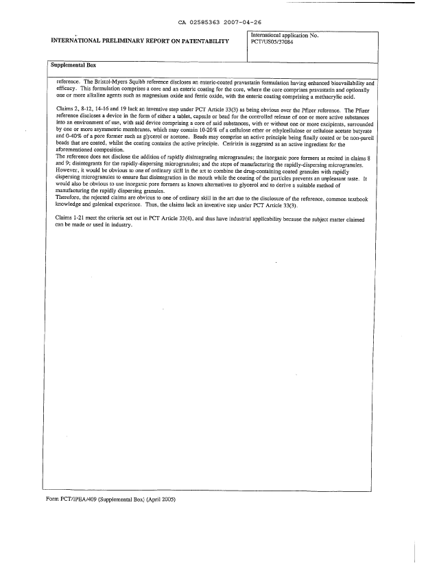 Document de brevet canadien 2585363. PCT 20061226. Image 5 de 5