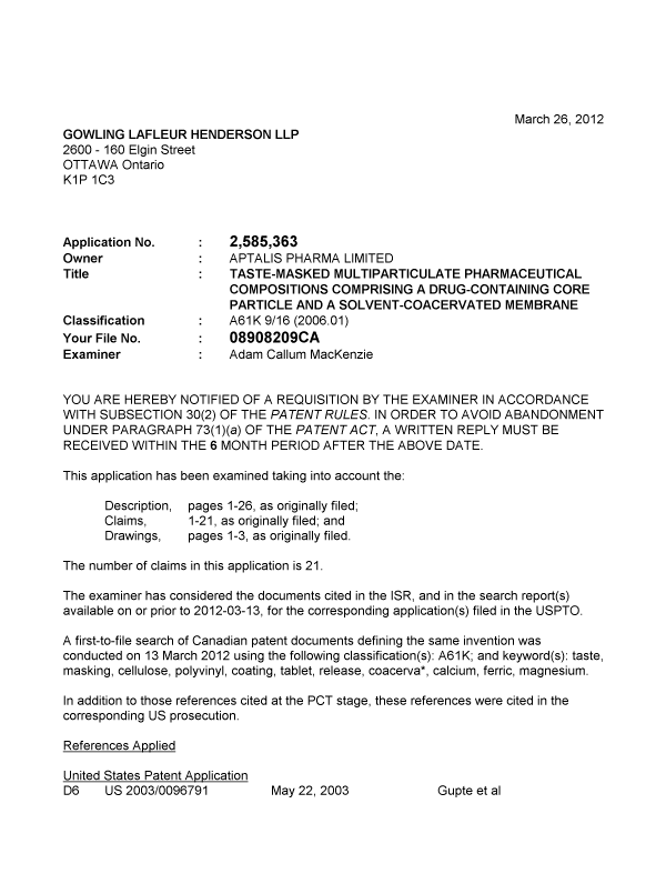 Canadian Patent Document 2585363. Prosecution-Amendment 20111226. Image 1 of 3