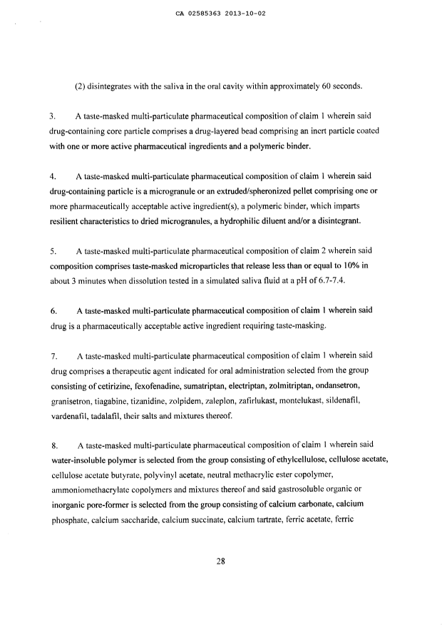 Document de brevet canadien 2585363. Revendications 20131002. Image 2 de 6