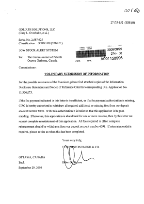 Canadian Patent Document 2587925. Prosecution-Amendment 20071229. Image 1 of 1