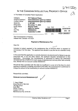 Document de brevet canadien 2587960. Taxes 20090909. Image 1 de 1