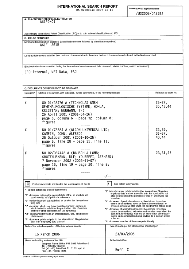 Document de brevet canadien 2588843. PCT 20070518. Image 1 de 4