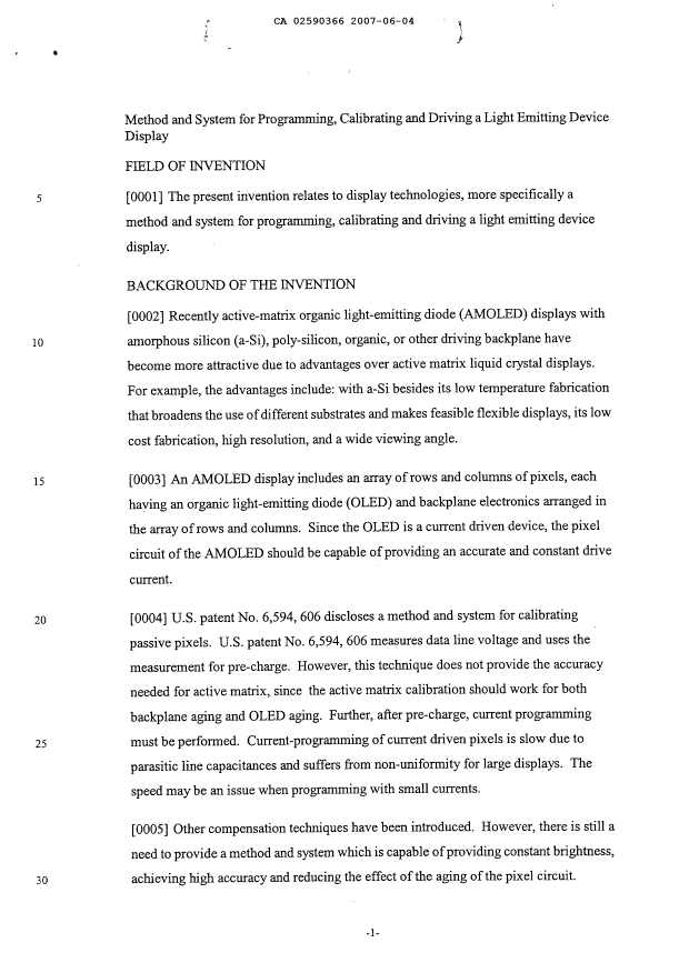 Canadian Patent Document 2590366. Description 20070604. Image 1 of 35