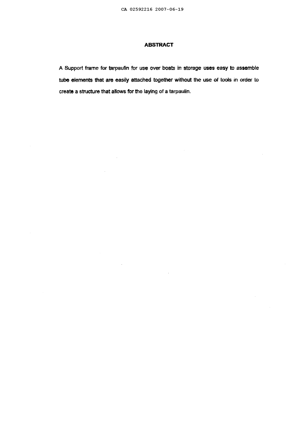 Document de brevet canadien 2592216. Abrégé 20061219. Image 1 de 1