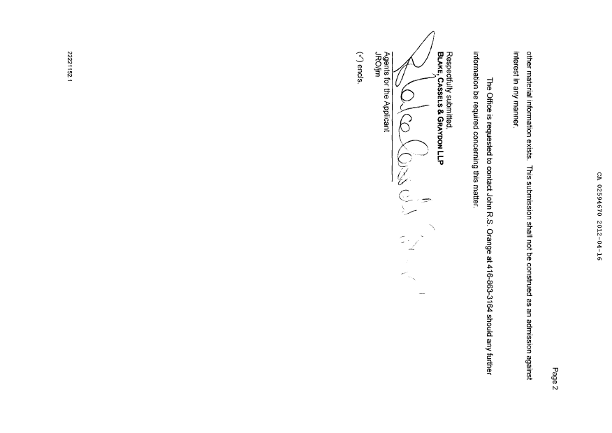 Canadian Patent Document 2594670. Prosecution-Amendment 20111216. Image 2 of 2