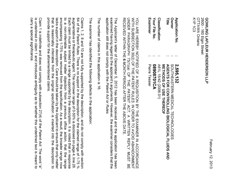 Canadian Patent Document 2595132. Prosecution-Amendment 20121212. Image 1 of 2