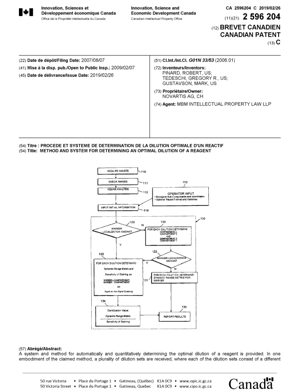 Document de brevet canadien 2596204. Page couverture 20190124. Image 1 de 2