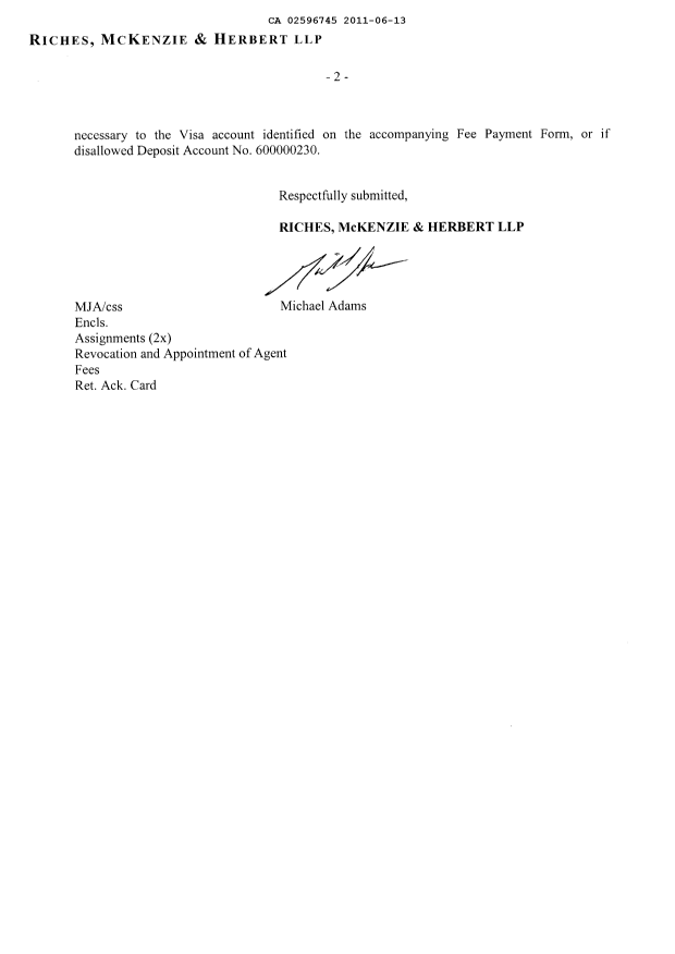 Canadian Patent Document 2596745. Correspondence 20110613. Image 2 of 3