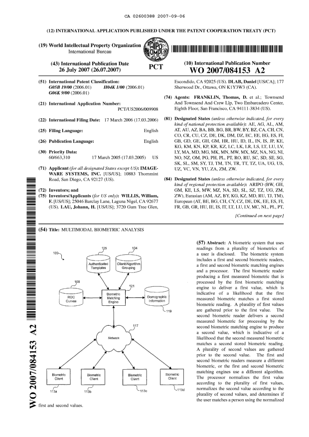 Document de brevet canadien 2600388. Abrégé 20061206. Image 1 de 2