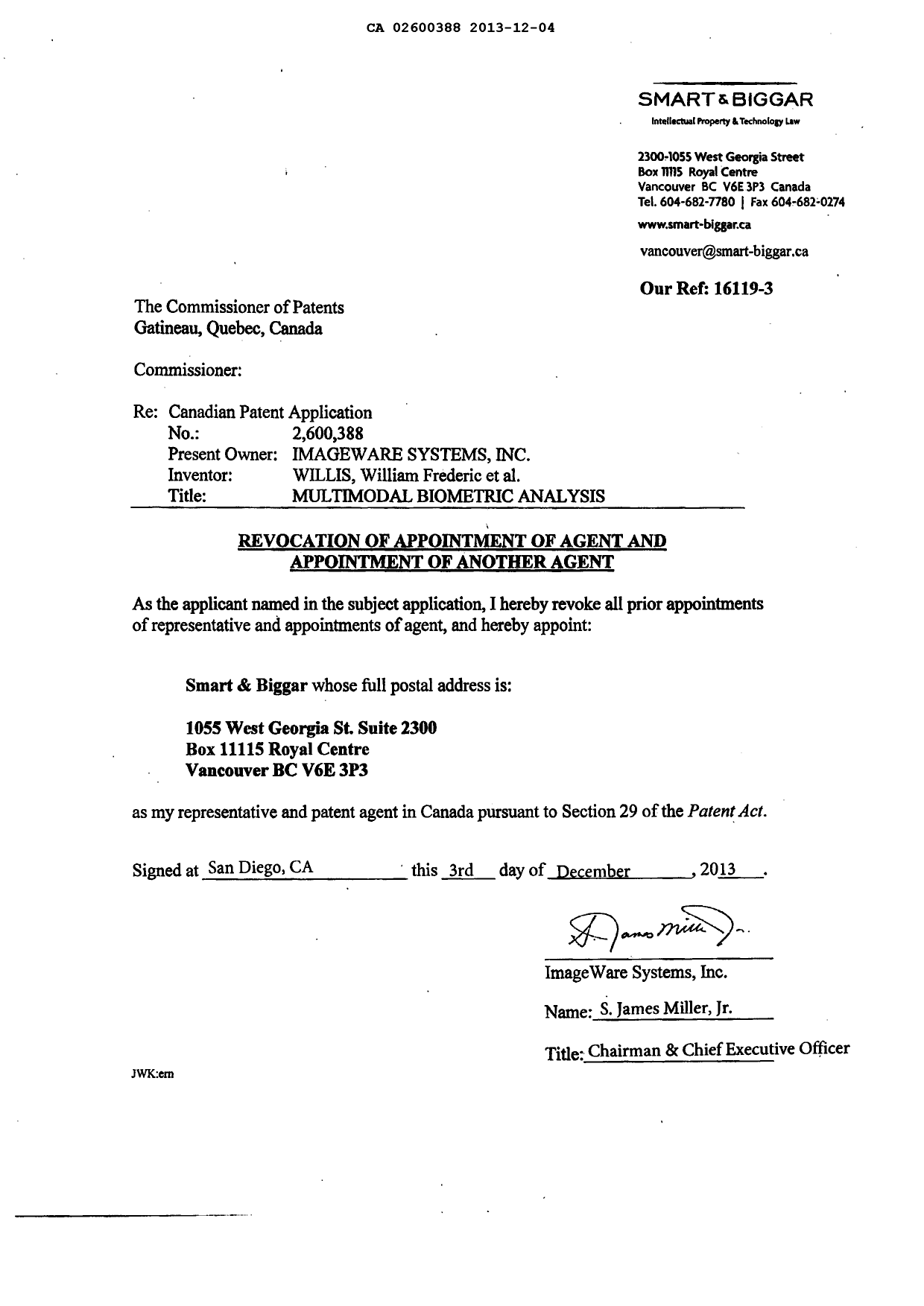 Canadian Patent Document 2600388. Correspondence 20121204. Image 7 of 7