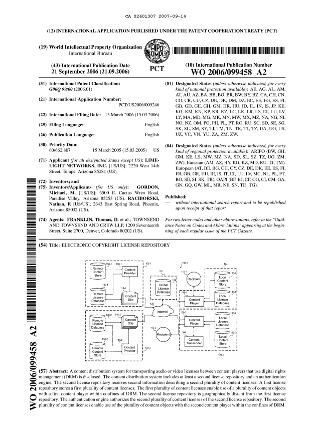 Document de brevet canadien 2601307. Abrégé 20061214. Image 1 de 1