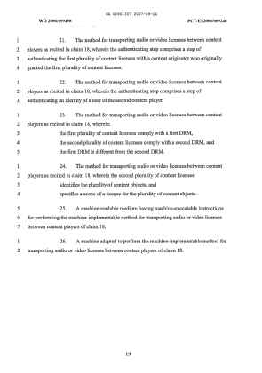 Document de brevet canadien 2601307. Revendications 20061214. Image 5 de 5