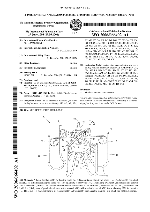 Document de brevet canadien 2601460. Abrégé 20070621. Image 1 de 1