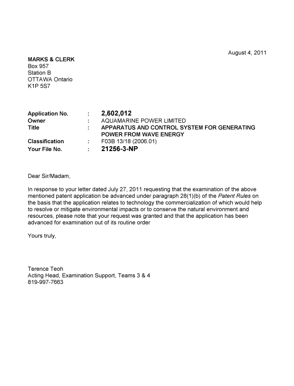 Document de brevet canadien 2602012. Poursuite-Amendment 20101204. Image 1 de 1