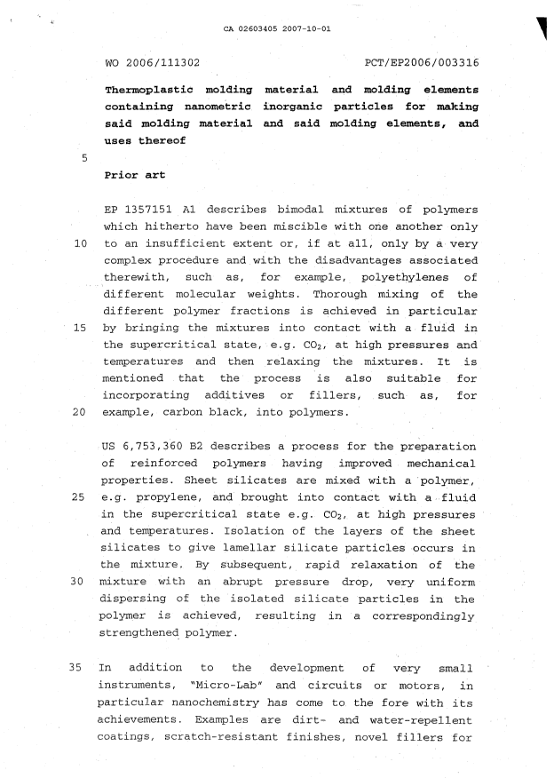 Canadian Patent Document 2603405. Description 20061201. Image 1 of 22