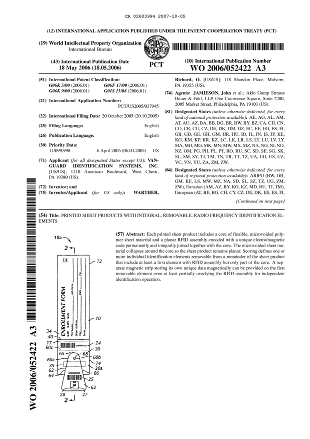 Document de brevet canadien 2603994. Abrégé 20061205. Image 1 de 2