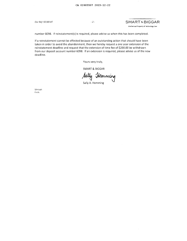 Document de brevet canadien 2605507. Poursuite-Amendment 20141222. Image 2 de 2