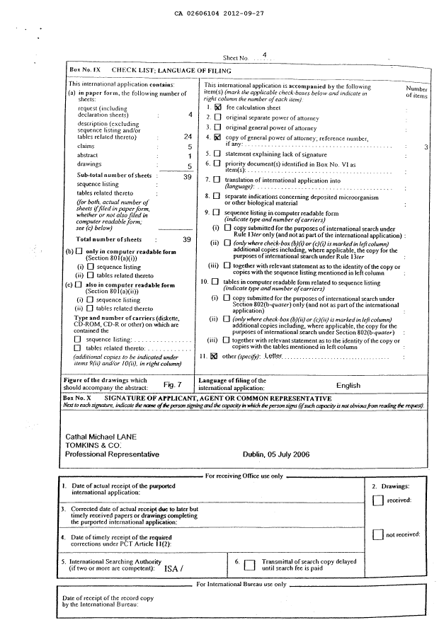 Canadian Patent Document 2606104. Correspondence 20120927. Image 8 of 8