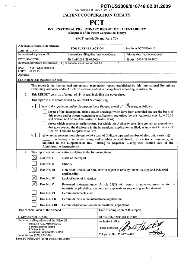Document de brevet canadien 2606445. PCT 20071027. Image 1 de 25