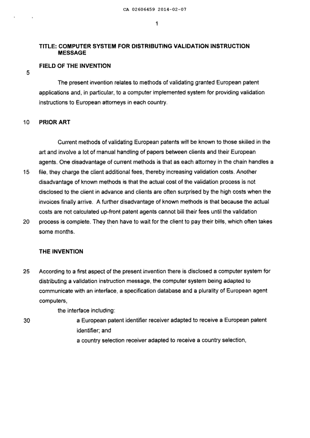 Canadian Patent Document 2606459. Description 20131207. Image 1 of 7
