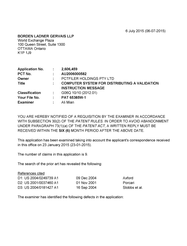 Canadian Patent Document 2606459. Prosecution-Amendment 20141206. Image 1 of 5