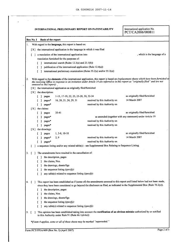 Document de brevet canadien 2608216. PCT 20061214. Image 2 de 13