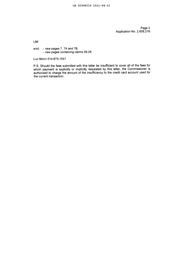 Document de brevet canadien 2608216. Poursuite-Amendment 20101212. Image 3 de 8