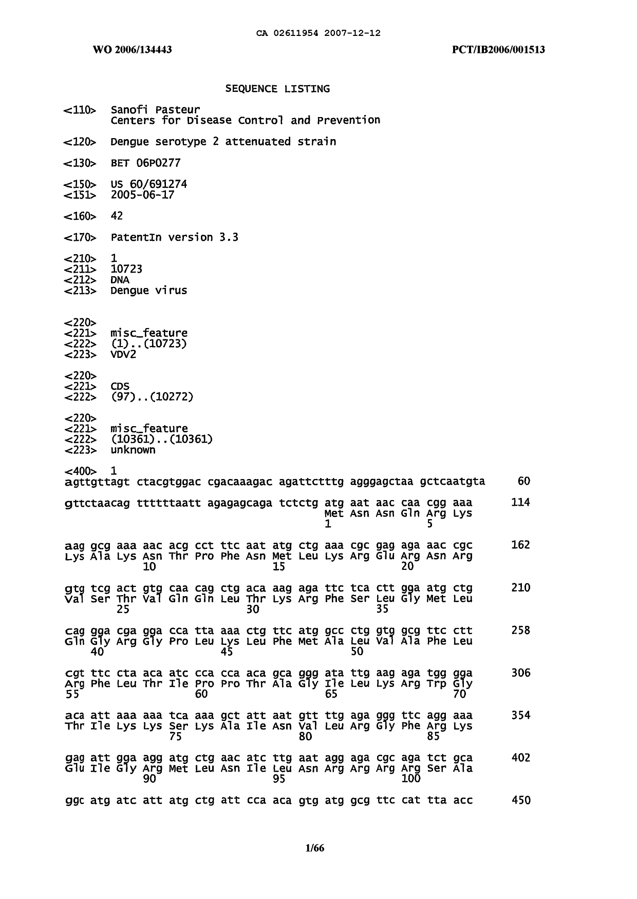 Canadian Patent Document 2611954. Description 20071212. Image 2 of 68
