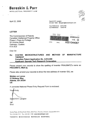Canadian Patent Document 2612005. Correspondence 20071222. Image 1 of 3