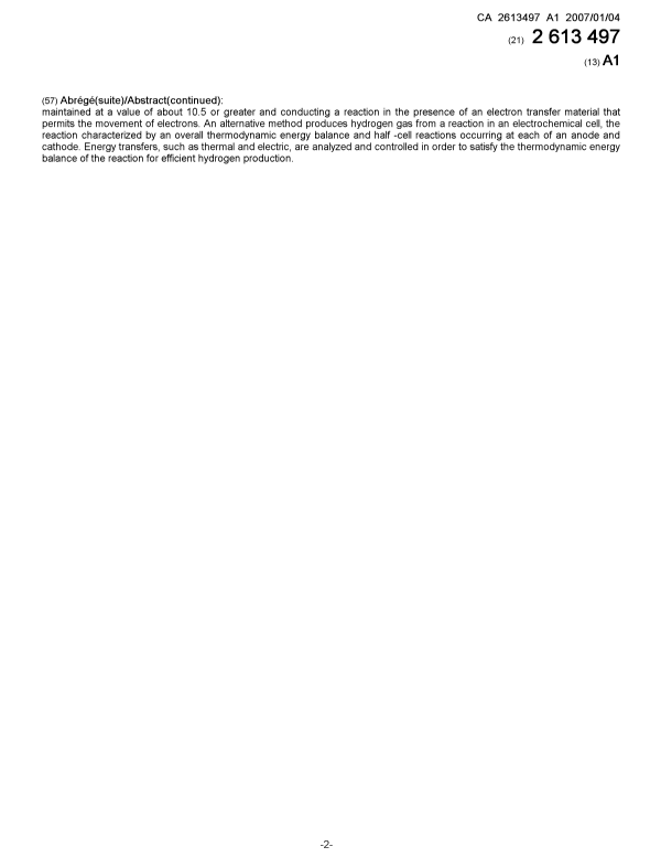 Document de brevet canadien 2613497. Page couverture 20071220. Image 2 de 2