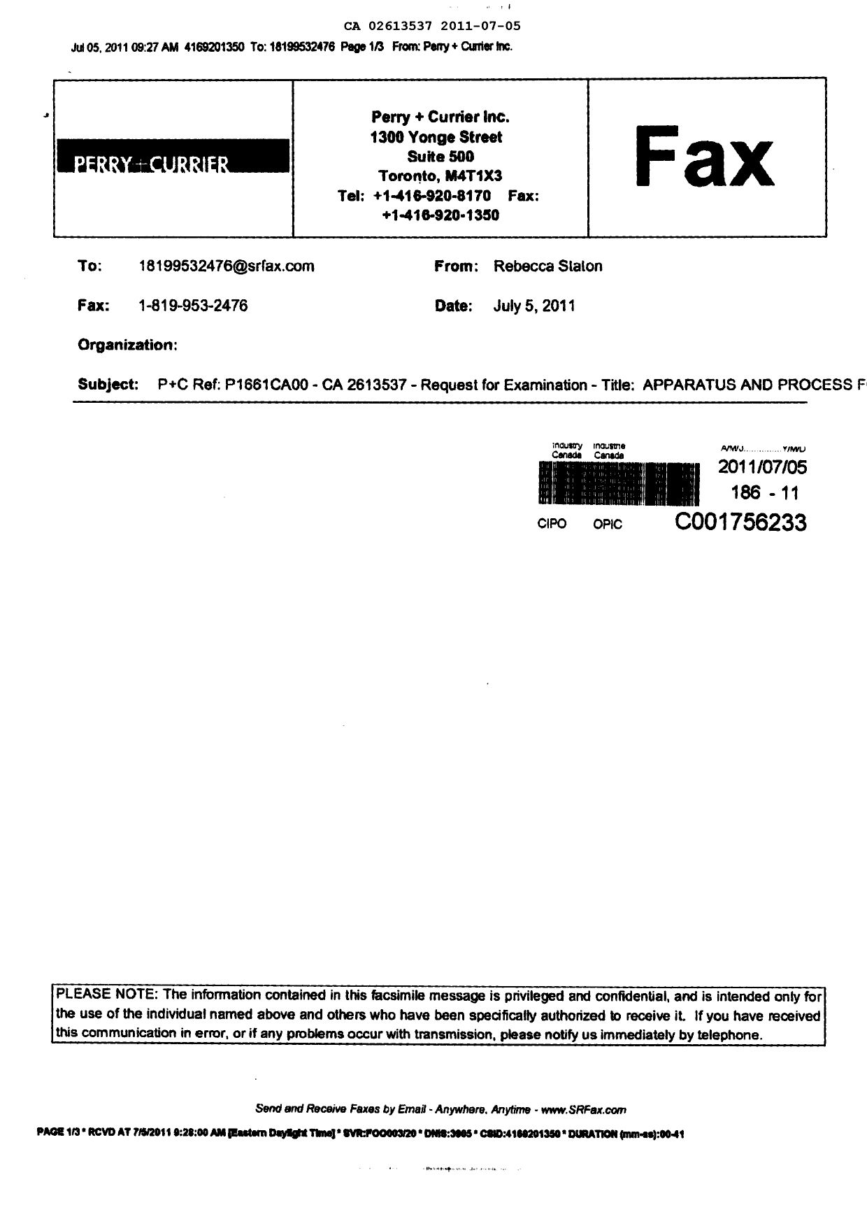 Canadian Patent Document 2613537. Prosecution-Amendment 20101205. Image 2 of 2