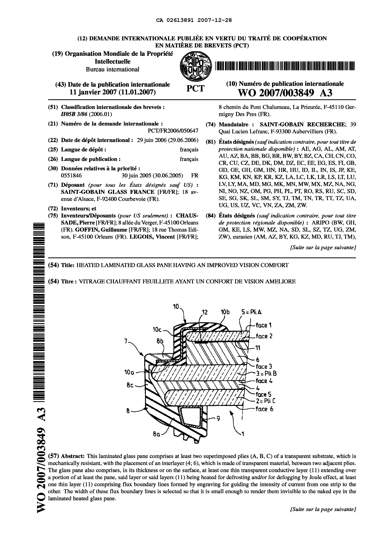 Canadian Patent Document 2613891. Abstract 20071228. Image 1 of 2