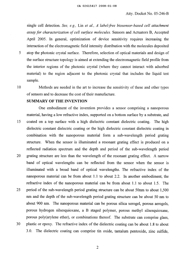 Canadian Patent Document 2615417. Description 20071208. Image 2 of 27