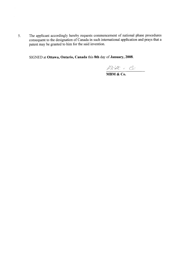 Document de brevet canadien 2615417. Cession 20071208. Image 4 de 4