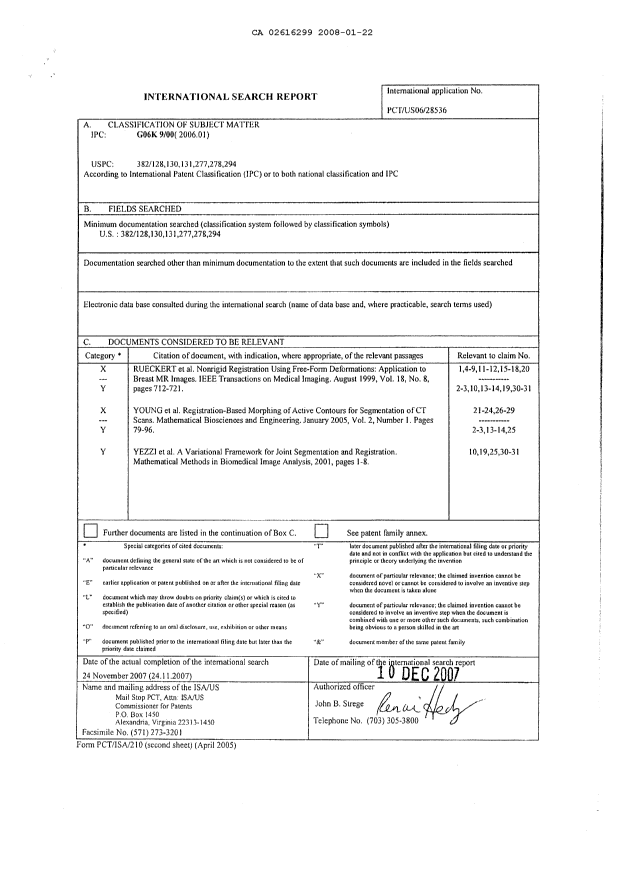 Document de brevet canadien 2616299. PCT 20080122. Image 1 de 1