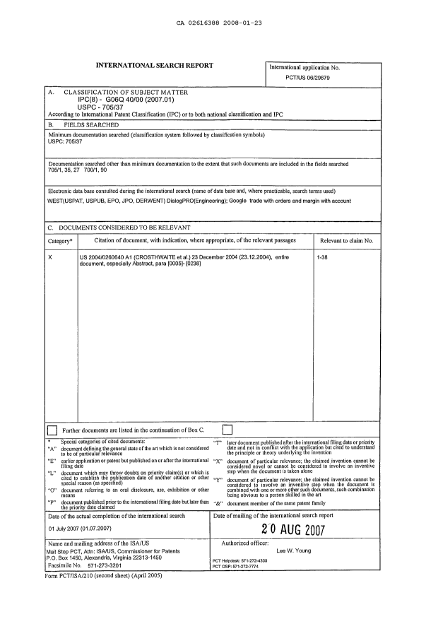 Document de brevet canadien 2616388. PCT 20080123. Image 1 de 1