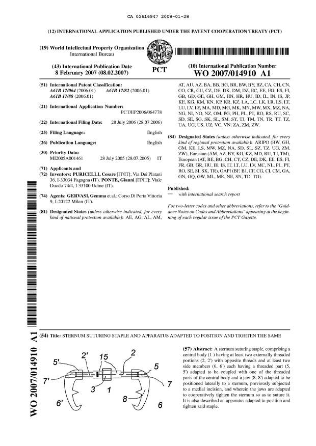 Document de brevet canadien 2616947. Abrégé 20080128. Image 1 de 1