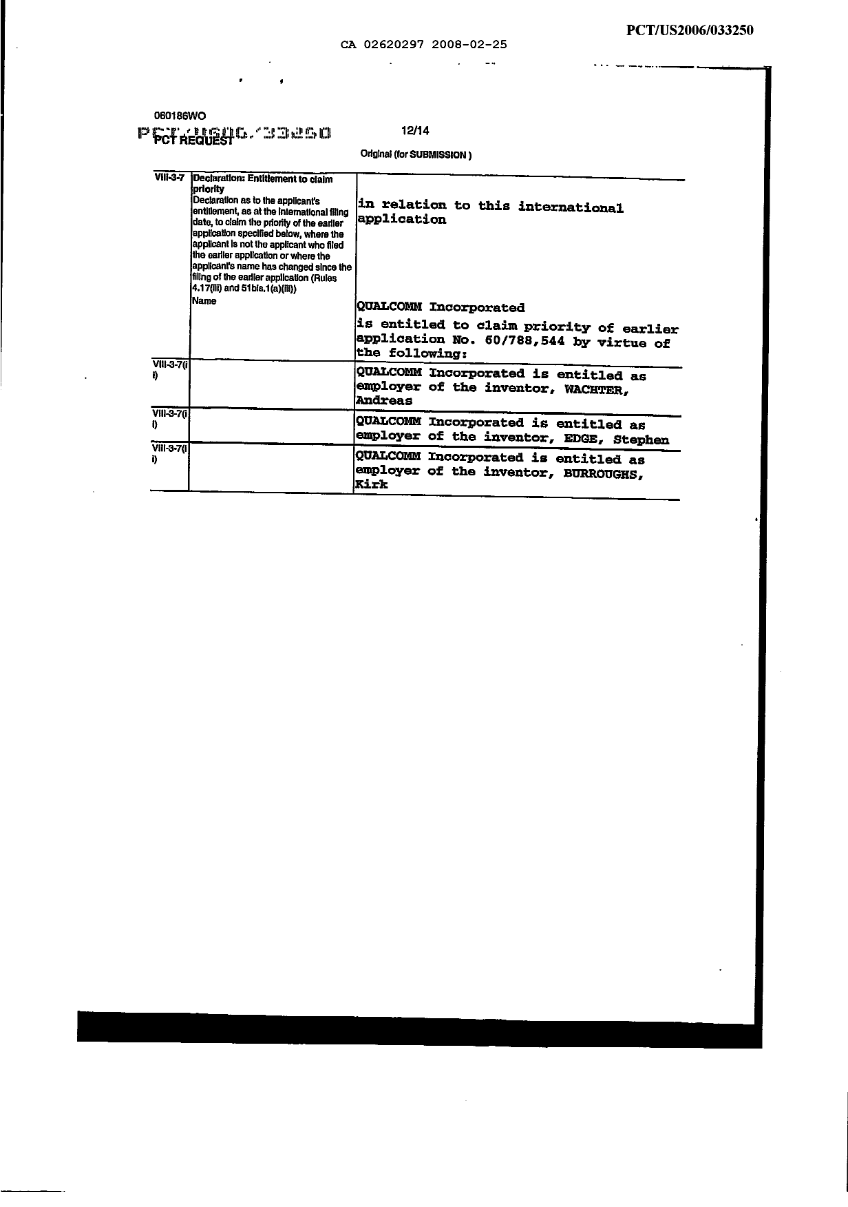 Canadian Patent Document 2620297. PCT 20071225. Image 10 of 11