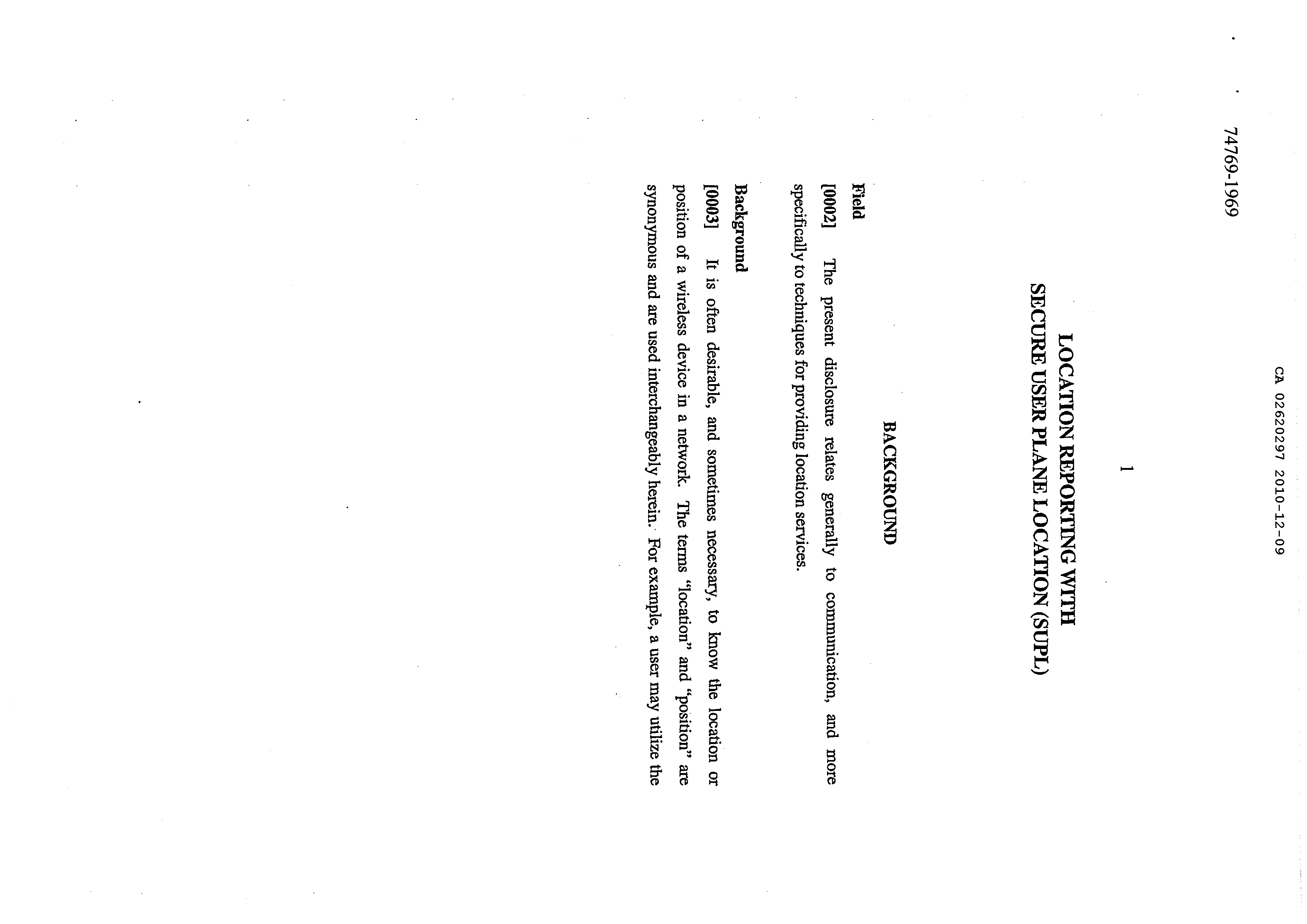 Canadian Patent Document 2620297. Description 20091209. Image 1 of 34