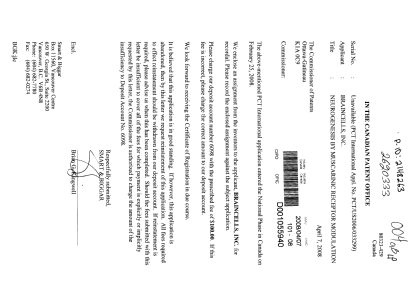 Document de brevet canadien 2620333. Cession 20071207. Image 1 de 6