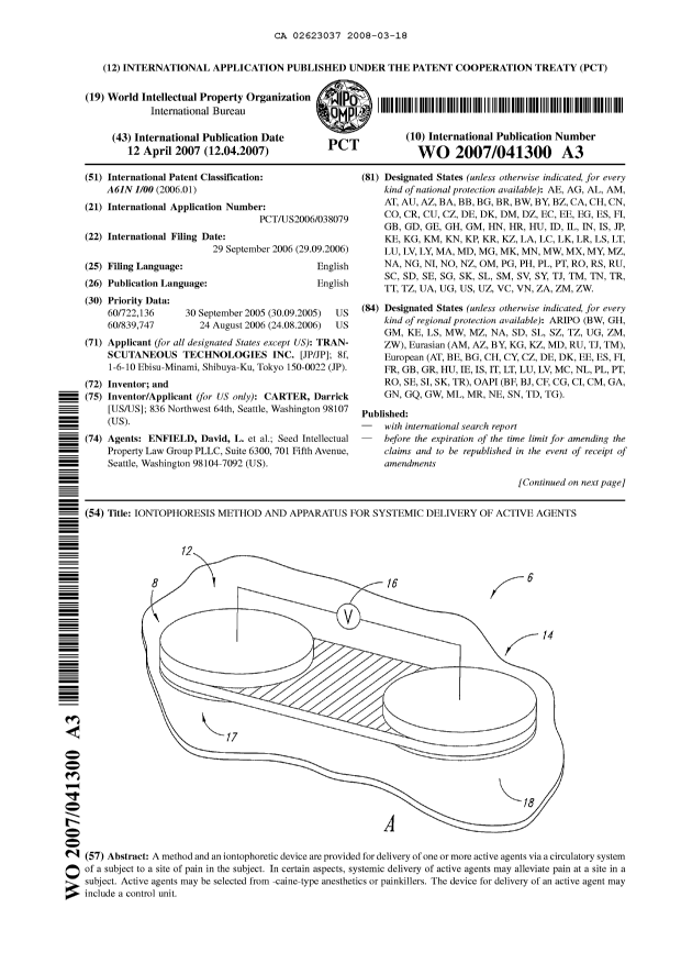 Document de brevet canadien 2623037. Abrégé 20071218. Image 1 de 2