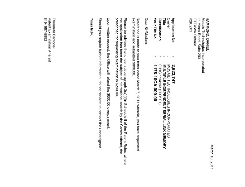 Canadian Patent Document 2623747. Correspondence 20110310. Image 1 of 1