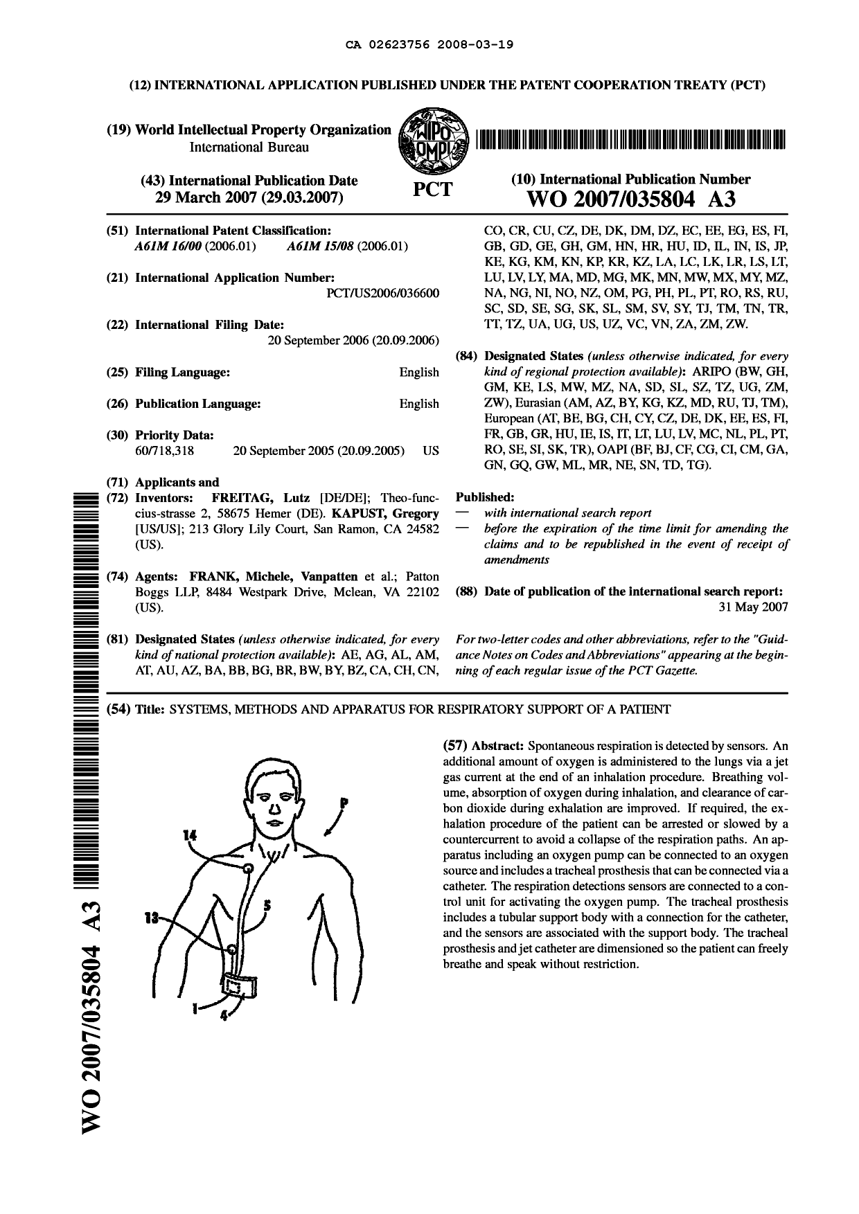 Document de brevet canadien 2623756. Abrégé 20071219. Image 1 de 1