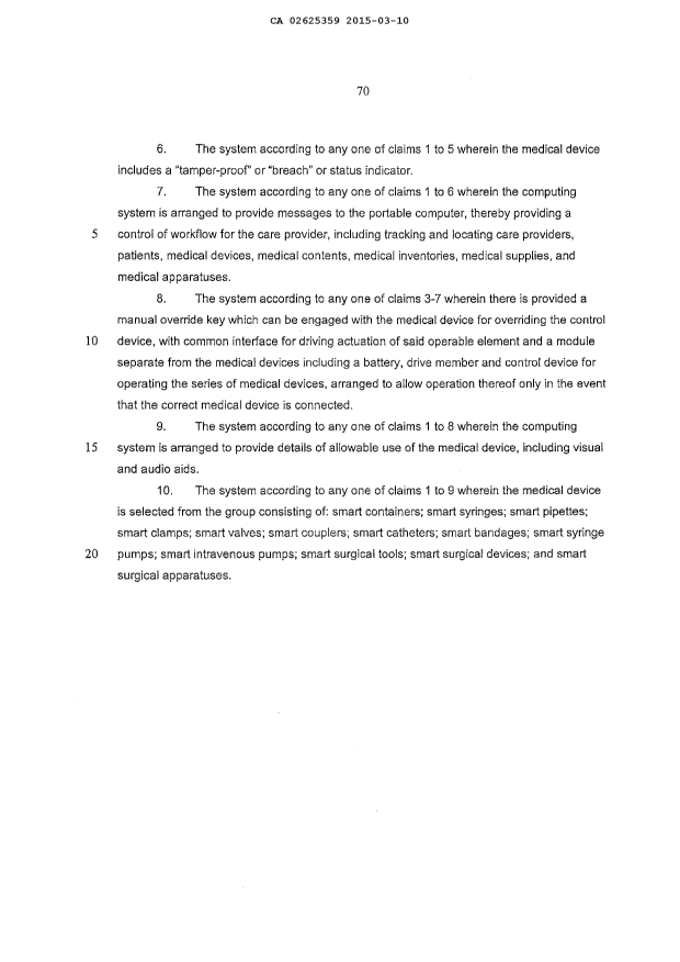 Document de brevet canadien 2625359. Revendications 20141210. Image 2 de 2